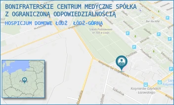 HOSPICJUM DOMOWE ŁÓDŹ - BONIFRATERSKIE CENTRUM MEDYCZNE SPÓŁKA Z OGRANICZONĄ ODPOWIEDZIALNOŚCIĄ - UL. KOSYNIERÓW GDYŃSKICH 61,  ŁÓDŹ-GÓRNA