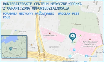 PORADNIA MEDYCYNY PALIATYWNEJ - BONIFRATERSKIE CENTRUM MEDYCZNE SPÓŁKA Z OGRANICZONĄ ODPOWIEDZIALNOŚCIĄ - UL. POŚWIĘCKA 8A,  WROCŁAW-PSIE POLE
