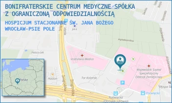 HOSPICJUM STACJONARNE ŚW. JANA BOŻEGO - BONIFRATERSKIE CENTRUM MEDYCZNE SPÓŁKA Z OGRANICZONĄ ODPOWIEDZIALNOŚCIĄ - UL. POŚWIĘCKA 8A,  WROCŁAW-PSIE POLE