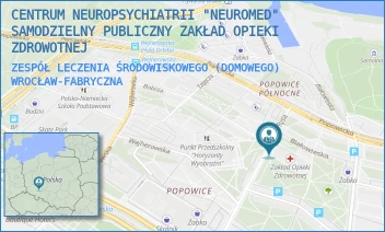 ZESPÓŁ LECZENIA ŚRODOWISKOWEGO (DOMOWEGO) - CENTRUM NEUROPSYCHIATRII "NEUROMED" SAMODZIELNY PUBLICZNY ZAKŁAD OPIEKI ZDROWOTNEJ - UL. BIAŁOWIESKA 74A,  WROCŁAW-FABRYCZNA