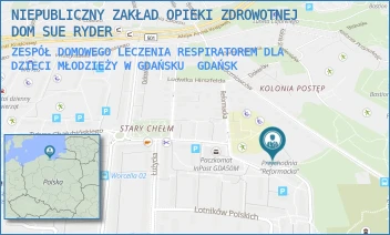 ZESPÓŁ DOMOWEGO LECZENIA RESPIRATOREM DLA DZIECI MŁODZIEŻY W GDAŃSKU - NIEPUBLICZNY ZAKŁAD OPIEKI ZDROWOTNEJ DOM SUE RYDER - UL. REFORMACKA 22,  GDAŃSK