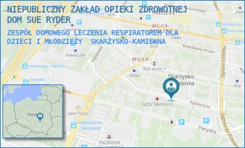ZESPÓŁ DOMOWEGO LECZENIA RESPIRATOREM DLA DZIECI I MŁODZIEŻY - NIEPUBLICZNY ZAKŁAD OPIEKI ZDROWOTNEJ DOM SUE RYDER - APTECZNA 7,  SKARŻYSKO-KAMIENNA