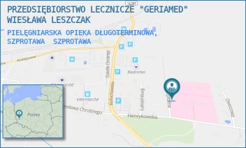 PIELĘGNIARSKA OPIEKA DŁUGOTERMINOWA, SZPROTAWA - PRZEDSIĘBIORSTWO LECZNICZE "GERIAMED"  WIESŁAWA LESZCZAK - UL. HENRYKOWSKA 1,  SZPROTAWA