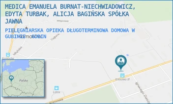 PIELĘGNIARSKA OPIEKA DŁUGOTERMINOWA DOMOWA W GUBINIE - MEDICA EMANUELA BURNAT-NIECHWIADOWICZ, EDYTA TURBAK, ALICJA BAGIŃSKA SPÓŁKA JAWNA - UL. KRESOWA 258,  GUBIN