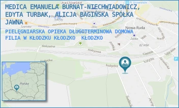 PIELĘGNIARSKA OPIEKA DŁUGOTERMINOWA DOMOWA FILIA W KŁODZKU KŁODZKO - MEDICA EMANUELA BURNAT-NIECHWIADOWICZ, EDYTA TURBAK, ALICJA BAGIŃSKA SPÓŁKA JAWNA - UL. ŁUŻYCKA 9,  KŁODZKO
