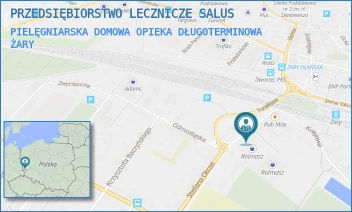 PIELĘGNIARSKA DOMOWA OPIEKA DŁUGOTERMINOWA - PRZEDSIĘBIORSTWO LECZNICZE SALUS - UL. OKRZEI 9,  ŻARY