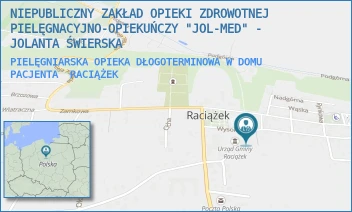 PIELĘGNIARSKA OPIEKA DŁOGOTERMINOWA W DOMU PACJENTA - NIEPUBLICZNY ZAKŁAD OPIEKI ZDROWOTNEJ PIELĘGNACYJNO-OPIEKUŃCZY "JOL-MED" - JOLANTA ŚWIERSKA - WYSOKA 6,  RACIĄŻEK