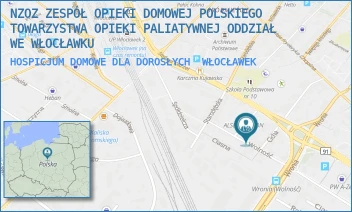 HOSPICJUM DOMOWE DLA DOROSŁYCH - NZOZ ZESPÓŁ OPIEKI DOMOWEJ POLSKIEGO TOWARZYSTWA OPIEKI PALIATYWNEJ ODDZIAŁ WE WŁOCŁAWKU - WOLNOŚĆ 44,  WŁOCŁAWEK