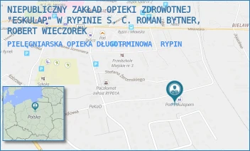 PIELĘGNIARSKA OPIEKA DŁUGOTRMINOWA - NIEPUBLICZNY ZAKŁAD OPIEKI ZDROWOTNEJ "ESKULAP" W RYPINIE S. C. ROMAN BYTNER, ROBERT WIECZOREK - OGRODOWA 36,  RYPIN
