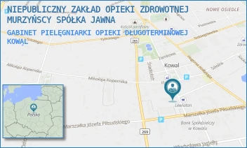 GABINET PIELĘGNIARKI OPIEKI DŁUGOTERMINOWEJ - NIEPUBLICZNY ZAKŁAD OPIEKI ZDROWOTNEJ MURZYŃSCY SPÓŁKA JAWNA - MATEJKI 6,  KOWAL