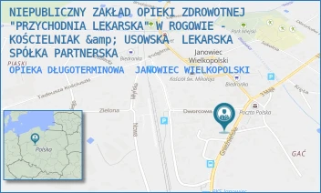 OPIEKA DŁUGOTERMINOWA - "KOŚCIELNIAK &amp; USOWSKA" LEKARSKA SPÓŁKA PARTNERSKA - GNIEŹNIEŃSKA 4,  JANOWIEC WIELKOPOLSKI