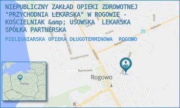 PIELĘGNIARSKA OPIEKA DŁUGOTERMINOWA - "KOŚCIELNIAK &amp; USOWSKA" LEKARSKA SPÓŁKA PARTNERSKA - KOŚCIUSZKI 8,  ROGOWO