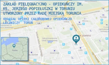 ODDZIAŁ OPIEKI CAŁODOBOWEJ OPIEKUŃCZO LECZNICZY - ZAKŁAD PIELĘGNACYJNO - OPIEKUŃCZY IM. KS. JERZEGO POPIEŁUSZKI W TORUNIU UTWORZONY PRZEZ RADĘ MIEJSKĄ TORUNIA - LIGI POLSKIEJ 8,  TORUŃ