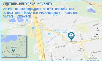 ZESPÓŁ DŁUGOTERMINOWEJ OPIEKI DOMOWEJ DLA DZIECI WENTYLOWANYCH MECHANICZNIE - ODDZIAŁ ŚLĄSKI - CENTRUM MEDYCZNE NOVENTO - UL. KARLICZKA 2,  KATOWICE