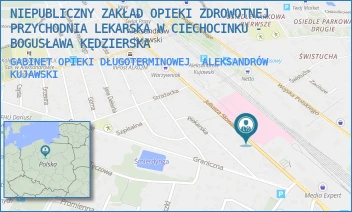 GABINET OPIEKI DŁUGOTERMINOWEJ - NIEPUBLICZNY ZAKŁAD OPIEKI ZDROWOTNEJ PRZYCHODNIA LEKARSKA W CIECHOCINKU - BOGUSŁAWA KĘDZIERSKA - SŁOWACKIEGO 20,  ALEKSANDRÓW KUJAWSKI