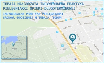 INDYWIDUALNA PRAKTYKA PIELĘGNIARKI ŚRODOW.-RODZINNEJ M TUBAJA - TUBAJA MAŁGORZATA INDYWIDUALNA PRAKTYKA PIELĘGNIARKI OPIEKI DŁUGOTERMINOWEJ - SZ.CHEŁMIŃSKA 254/258,  TORUŃ