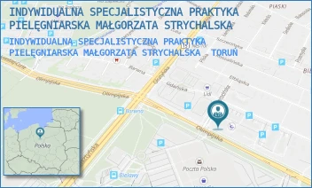 INDYWIDUALNA SPECJALISTYCZNA PRAKTYKA PIELĘGNIARSKA MAŁGORZATA STRYCHALSKA - INDYWIDUALNA SPECJALISTYCZNA PRAKTYKA PIELĘGNIARSKA MAŁGORZATA STRYCHALSKA - GDAŃSKA 6/22,  TORUŃ