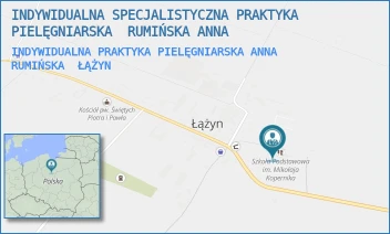 INDYWIDUALNA PRAKTYKA PIELĘGNIARSKA ANNA RUMIŃSKA - INDYWIDUALNA SPECJALISTYCZNA PRAKTYKA PIELĘGNIARSKA  RUMIŃSKA ANNA - ŁĄŻYN II 69,  ŁĄŻYN