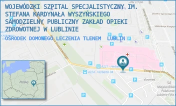 OŚRODEK DOMOWEGO LECZENIA TLENEM - WOJEWÓDZKI SZPITAL SPECJALISTYCZNY IM. STEFANA KARDYNAŁA WYSZYŃSKIEGO SAMODZIELNY PUBLICZNY ZAKŁAD OPIEKI ZDROWOTNEJ W LUBLINIE - ZBIGNIEWA HERBERTA 21,  LUBLIN