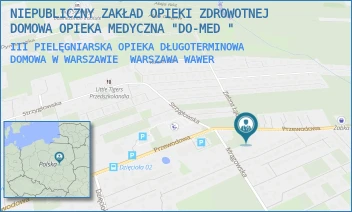 III PIELĘGNIARSKA OPIEKA DŁUGOTERMINOWA DOMOWA W WARSZAWIE - NIEPUBLICZNY ZAKŁAD OPIEKI ZDROWOTNEJ DOMOWA OPIEKA MEDYCZNA "DO-MED " - PRZEWODOWA 32,  WARSZAWA WAWER