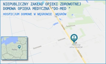 HOSPICJUM DOMOWE W WĘGROWIE - NIEPUBLICZNY ZAKŁAD OPIEKI ZDROWOTNEJ DOMOWA OPIEKA MEDYCZNA "DO-MED " - GDAŃSKA 80E,  WĘGRÓW