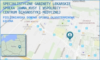 PIELĘGNIARSKA DOMOWA OPIEKA DŁUGOTERMINOWA - SPECJALISTYCZNE GABINETY LEKARSKIE SPÓŁKA JAWNA KUSY I WSPÓLNICY  CENTRUM DIAGNOSTYKI MEDYCZNEJ - GÓRNICZA 3,  ŁĘCZNA