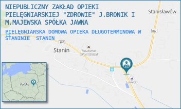 PIELĘGNIARSKA DOMOWA OPIEKA DŁUGOTERMINOWA W STANINIE - NIEPUBLICZNY ZAKŁAD OPIEKI PIELĘGNIARSKIEJ "ZDROWIE" J.BRONIK I M.MAJEWSKA SPÓŁKA JAWNA - 54A,  STANIN