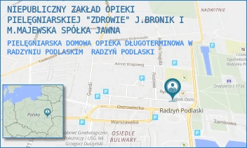 PIELĘGNIARSKA DOMOWA OPIEKA DŁUGOTERMINOWA W RADZYNIU PODLASKIM - NIEPUBLICZNY ZAKŁAD OPIEKI PIELĘGNIARSKIEJ "ZDROWIE" J.BRONIK I M.MAJEWSKA SPÓŁKA JAWNA - RYNEK 7,  RADZYŃ PODLASKI