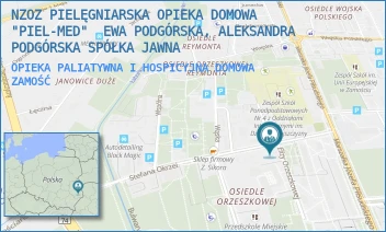 OPIEKA PALIATYWNA I HOSPICYJNA DOMOWA - NZOZ PIELĘGNIARSKA OPIEKA DOMOWA "PIEL-MED"  EWA PODGÓRSKA, ALEKSANDRA PODGÓRSKA SPÓŁKA JAWNA - ELIZY ORZESZKOWEJ 45,  ZAMOŚĆ