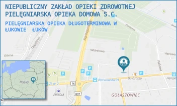 PIELĘGNIARSKA OPIEKA DŁUGOTERMINOWA W ŁUKOWIE - NIEPUBLICZNY ZAKŁAD OPIEKI ZDROWOTNEJ PIELĘGNIARSKA OPIEKA DOMOWA S.C. - WARSZAWSKA 68A,  ŁUKÓW