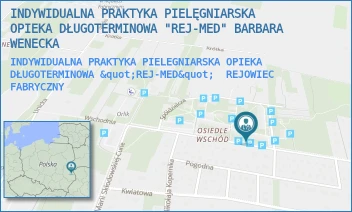 INDYWIDUALNA PRAKTYKA PIELEGNIARSKA OPIEKA DŁUGOTERMINOWA "REJ-MED" - INDYWIDUALNA PRAKTYKA PIELĘGNIARSKA OPIEKA DŁUGOTERMINOWA "REJ-MED" BARBARA WENECKA - WSCHODNIA 38/59,  REJOWIEC FABRYCZNY
