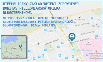 NIEPUBLICZNY ZAKŁAD OPIEKI ZDROWOTNEJ "BONITAS" PIELĘGNIARSKA OPIEKA DŁUGOTERMINOWA - NIEPUBLICZNY ZAKŁAD OPIEKI ZDROWOTNEJ BONITAS PIELĘGNIARSKA OPIEKA DŁUGOTERMINOWA - TEREBELSKA 67,  BIAŁA PODLASKA