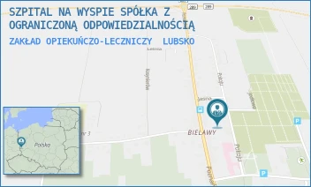 ZAKŁAD OPIEKUŃCZO-LECZNICZY - SZPITAL NA WYSPIE SPÓŁKA Z OGRANICZONĄ ODPOWIEDZIALNOŚCIĄ - UL. POKOJU 1A,  LUBSKO