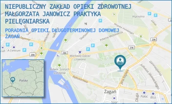 PORADNIA OPIEKI DŁUGOTERMINOWEJ DOMOWEJ - NIEPUBLICZNY ZAKŁAD OPIEKI ZDROWOTNEJ MAŁGORZATA JANOWICZ PRAKTYKA PIELĘGNIARSKA - JANA III SOBIESKIEGO 14/9,  ŻAGAŃ