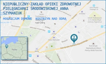 HOSPICJUM DOMOWE - NIEPUBLICZNY ZAKŁAD OPIEKI ZDROWOTNEJ PIELĘGNIARKI ŚRODOWISKOWEJ ANNA SZYMANIUK - UL. KARDYNAŁA WYSZYŃSKIEGO 23A,  KOSTRZYN NAD ODRĄ