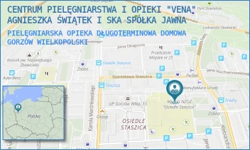 PIELĘGNIARSKA OPIEKA DŁUGOTERMINOWA DOMOWA - CENTRUM PIELĘGNIARSTWA I OPIEKI "VENA" AGNIESZKA ŚWIĄTEK I SKA SPÓŁKA JAWNA - UL. KRZYSZTOFA KAMILA BACZYŃSKIEGO 24,  GORZÓW WIELKOPOLSKI