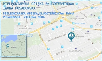 PIELĘGNIARSKA OPIEKA DŁUGOTERMINOWA IWONA POSADOWSKA - PIELĘGNIARSKA OPIEKA DŁUGOTERMINOWA IWONA POSADOWSKA - UL. ZBYSZKA GODLEWSKIEGO 1C/6,  ZIELONA GÓRA