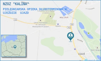 PIELĘGNIARSKA OPIEKA DŁUGOTERMINOWA W UJEŹDZIE - NZOZ "KALINA" - UL. KOŚCIELNA 19,  UJAZD