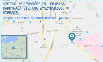 ZESPÓŁ LECZENIA ŚRODOWISKOWEGO - SZPITAL WOJEWÓDZKI IM. PRYMASA KARDYNAŁA STEFANA WYSZYŃSKIEGO W SIERADZU - UL. SIERADZKA 3,  WARTA