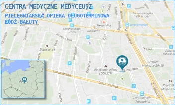 PIELĘGNIARSKA OPIEKA DŁUGOTERMINOWA - CENTRA MEDYCZNE MEDYCEUSZ - UL. BAZAROWA 9,  ŁÓDŹ-BAŁUTY
