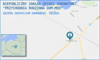 ZESPÓŁ HOSPICJUM DOMOWEGO - NIEPUBLICZNY ZAKŁAD OPIEKI ZDROWOTNEJ "PRZYCHODNIA RODZINNA DOM-MED" - JELNIA 1,  JELNIA