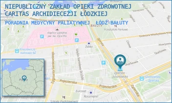 PORADNIA MEDYCYNY PALIATYWNEJ - NIEPUBLICZNY ZAKŁAD OPIEKI ZDROWOTNEJ CARITAS ARCHIDIECEZJI ŁÓDZKIEJ - UL. ZGIERSKA 121,  ŁÓDŹ-BAŁUTY