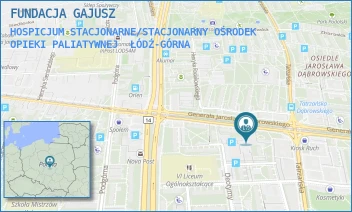 HOSPICJUM STACJONARNE/STACJONARNY OŚRODEK OPIEKI PALIATYWNEJ - FUNDACJA GAJUSZ - UL. GEN. JAROSŁAWA DĄBROWSKIEGO 87,  ŁÓDŹ-GÓRNA