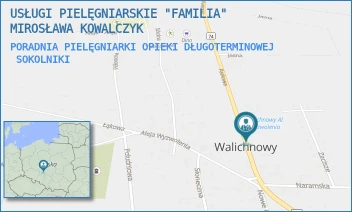 PORADNIA PIELĘGNIARKI OPIEKI DŁUGOTERMINOWEJ - USŁUGI PIELĘGNIARSKIE "FAMILIA" MIROSŁAWA KOWALCZYK - UL. PARKOWA 10,  SOKOLNIKI