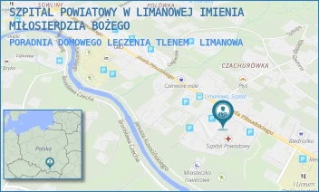 PORADNIA DOMOWEGO LECZENIA TLENEM - SZPITAL POWIATOWY W LIMANOWEJ IMIENIA MIŁOSIERDZIA BOŻEGO - UL. JÓZEFA PIŁSUDSKIEGO 61,  LIMANOWA