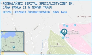 ZESPÓŁ LECZENIA ŚRODOWISKOWEGO - PODHALAŃSKI SZPITAL SPECJALISTYCZNY IM. JANA PAWŁA II W NOWYM TARGU - UL. SZPITALNA 14,  NOWY TARG