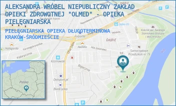 PIELĘGNIARSKA OPIEKA DŁUGOTERMINOWA - ALEKSANDRA WRÓBEL NIEPUBLICZNY ZAKŁAD OPIEKI ZDROWOTNEJ "OLMED" - OPIEKA PIELĘGNIARSKA - UL. WIDOK 31,  KRAKÓW-ŚRÓDMIEŚCIE