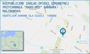 HOSPICJUM DOMOWE DLA DZIECI - NIEPUBLICZNY ZAKŁAD OPIEKI ZDROWOTNEJ PRZYCHODNIA "MARO-MED" BARBARA MALINOWSKA - ZAGUMNIE 23A,  TARNÓW