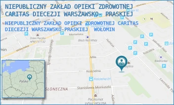NIEPUBLICZNY ZAKŁAD OPIEKI ZDROWOTNEJ CARITAS DIECEZJI WARSZAWSKO-PRASKIEJ - NIEPUBLICZNY ZAKŁAD OPIEKI ZDROWOTNEJ CARITAS DIECEZJI WARSZAWSKO- PRASKIEJ - KOŚCIELNA 54, WOŁOMIN