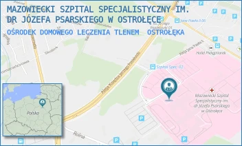 OŚRODEK DOMOWEGO LECZENIA TLENEM - MAZOWIECKI SZPITAL SPECJALISTYCZNY IM. DR JÓZEFA PSARSKIEGO W OSTROŁĘCE - JANA PAWŁA II 120A,  OSTROŁĘKA